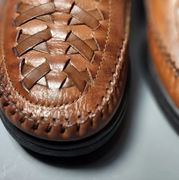Life Stride Leather Woven Slip On Loafers Brown Size 7N - Picture 13 of 14